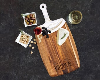 regalo personalizado de tabla de cortar epoxi para recién casados, tabla de queso de resina de arte oceánico paleta ancha, tabla de cortar de resina grabada