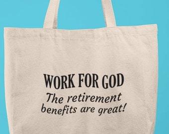 Tote bags - Christian-Jesus-Work for God-Shopping Bag