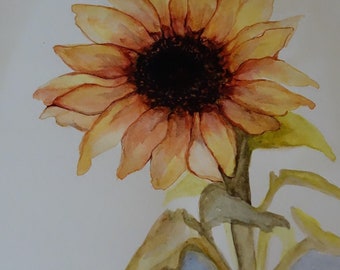 Watercolor painting of a Sunflower