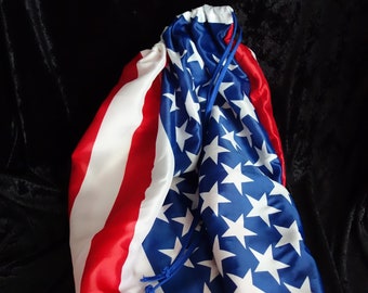 For Patriotic Pops-Nylon American Flag drawstring bag