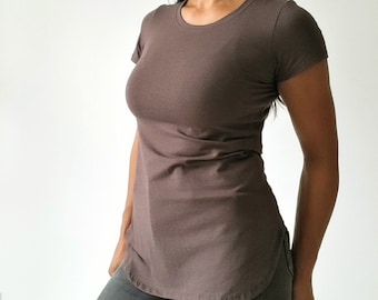 Sustainable Bamboo Slim Fitted T-shirt | Mocha