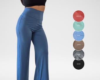 Soft High-Waisted Wide Leg Lounge Leggings