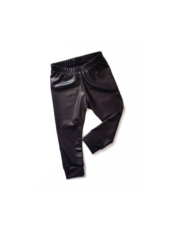 baby faux leather pants