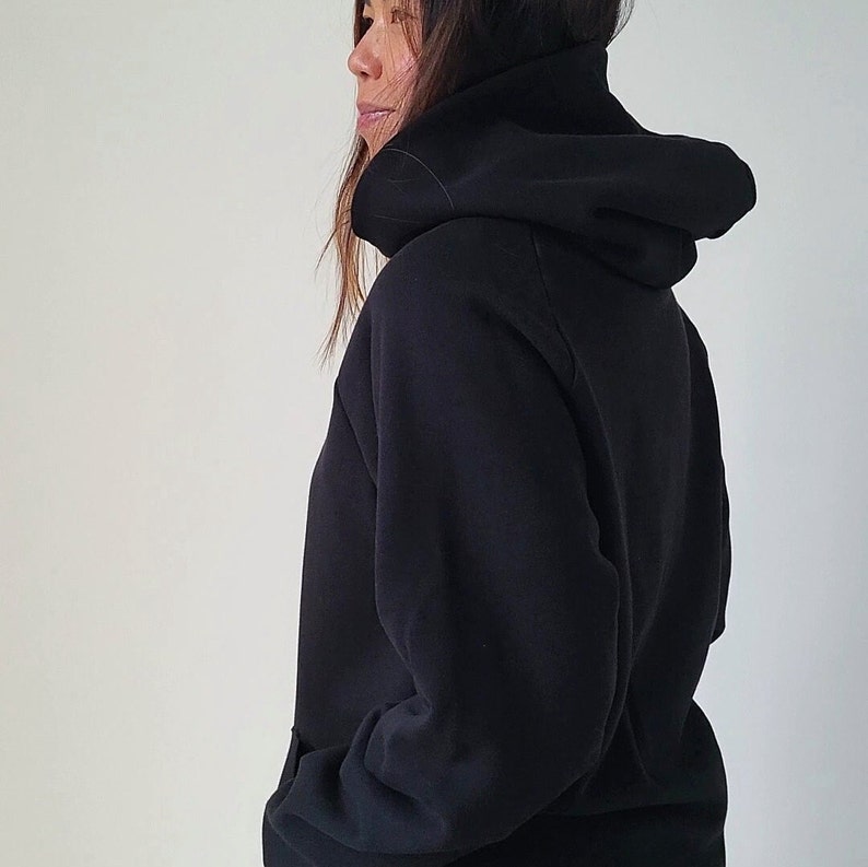 VINTAGE COLLECTION 100% Organic Cotton Fleece Hoodie Cozy Oversized Raglan Sweatshirt Unisex Sweater image 3