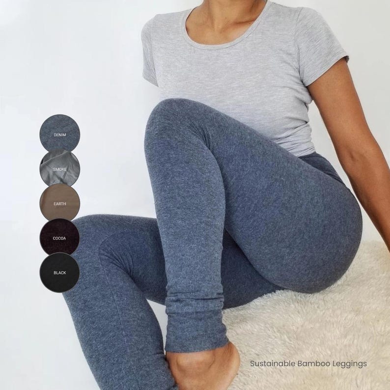 High-Waisted Bamboo Cotton Leggings: Cozy Loungewear immagine 1