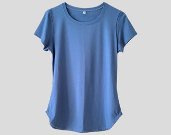 BLUE Slim Fitted T-shirt | Bamboo Cotton Jersey