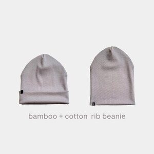 NEW Bamboo Cotton Rib Beanie | Super Stretchy & Luxuriously Soft Fisherman Toque, Gender-Neutral Skull Cap, Non-Toxic Fabric Chemo Hat DOVE