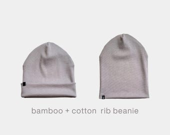 NEW Bamboo Cotton Rib Beanie | Super Stretchy & Luxuriously Soft | Gender-Neutral | Non-Toxic Fabric | DOVE