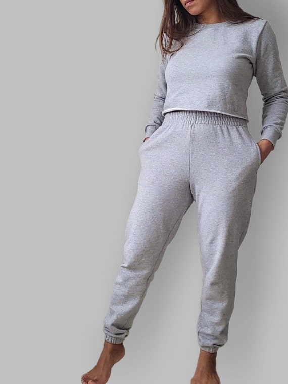 VINTAGE COLLECTION 100% Organic Cotton Fleece Sweatpants Ultra Soft Warm  Joggers Unisex Cut 