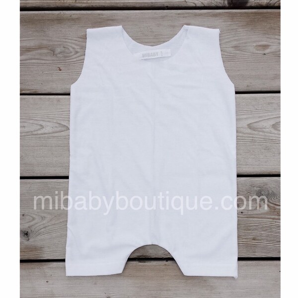 Organic Cotton T-shirt Romper / Blue / Harem / Shorts /Jumpsuit / One Piece / Bodysuit / miBabyBoutique