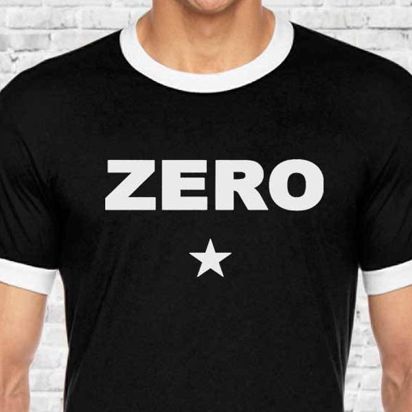 Zero Ringer Shirt - Screen Printed Cosplay Ready as seen in Scott Pilgrim Vs The World 90s Rock Music Vintage Tshirt Pumpkins retro