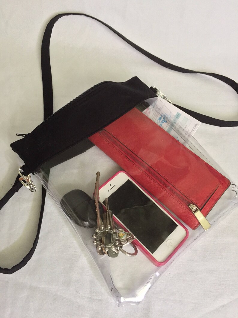 Clear Crossbody Bag Clear Purse Stadium Bag Black Athletic Etsy