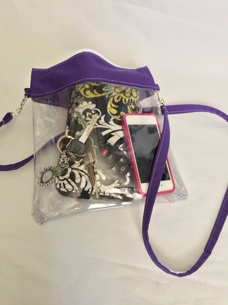 Crossbody Bag Clear Purse Stadium Bag Purple Clear Handbag Etsy