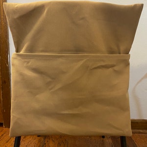 READY TO SHIP One Khaki Chair Pockets for Classroom, Seat Bag, Classroom Organization, Teacher Storage and Supplies, Chair Bags