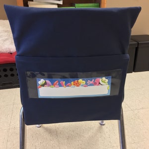 32 Chair Pockets Name with Tag Pocket Classroom Supplies Seat Bags Classeoom Organzition and Storage