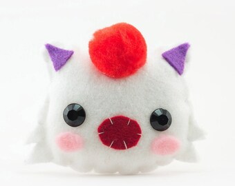 Moogle, Final Fantasy, Adorno colgante de fieltro, Insignia de pin, Decoración de Navidad, Regalo de Navidad, Decoración del árbol de Navidad, Relleno de medias, Regalo de jugador