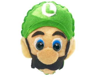 Luigi Super Mario Plush, Hanging Ornament, Pin badge, Christmas decor, Tree Decor, Christmas gift, Stocking Filler,  Video Game, Nintendo