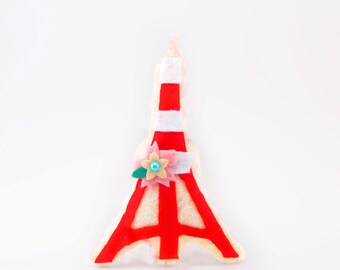 Torre de Tokio, Arquitectura japonesa, Adorno colgante de fieltro, Insignia de alfiler, Decoración de Navidad, Regalo de Navidad, Decoración del árbol de Navidad, Relleno de medias