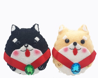 Shiba-Maru, Perro, Japón, Adorno colgante de fieltro, Insignia de alfiler, Decoración navideña, Regalos para perros, Regalo de Navidad, Decoración de árboles, Rellenos de medias, Kawaii