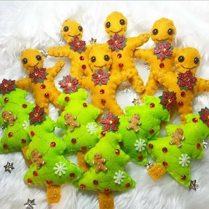 Gingerbread man ornament, Christmas tree decor, cookie, Christmas tree, felt decoration, Christmas bunting, nursery decor, Stocking filler