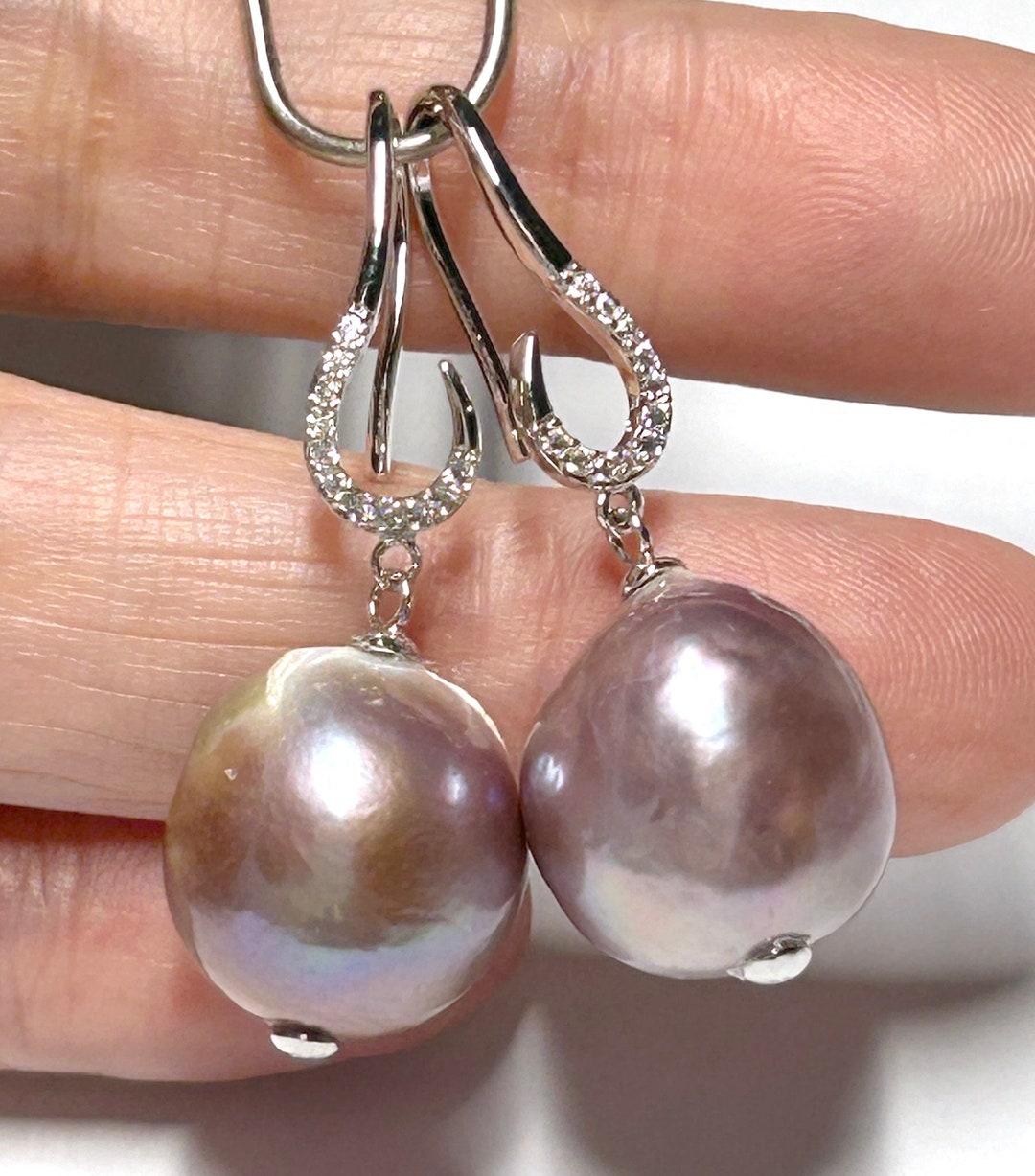 Gorgeous 13 X 13.5mm Keshi Kasumi Cultured Purple Rose Pink Irregular ...