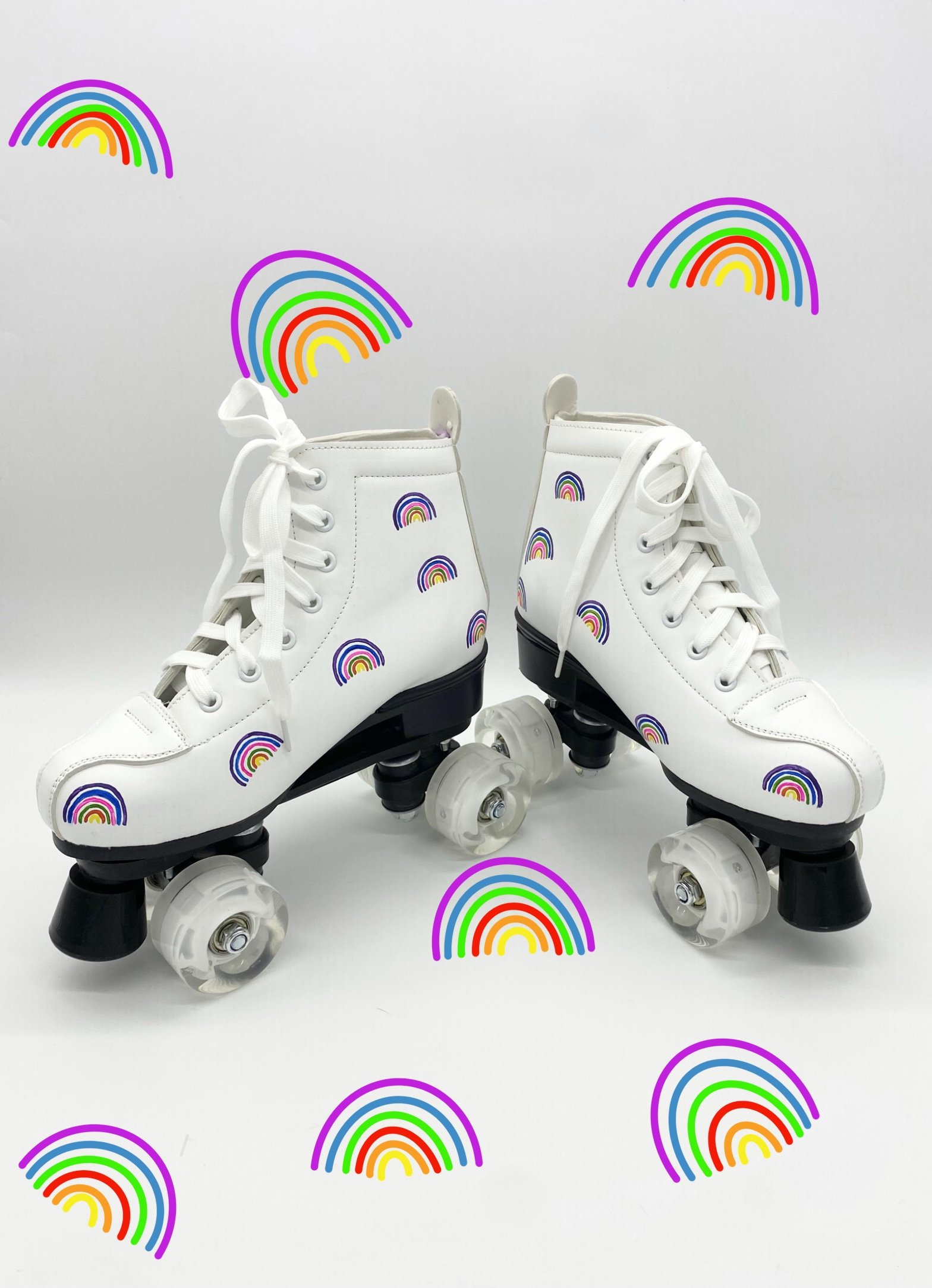 CUSTOM ORDER Rainbow Roller Skates Custom Made Skates Etsy