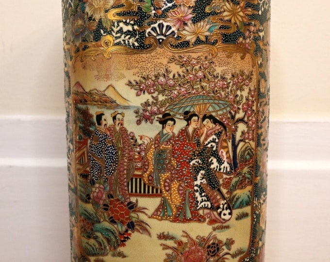 Royal Satsuma Hand Painted Porcelain Umbrella Stand Etsy