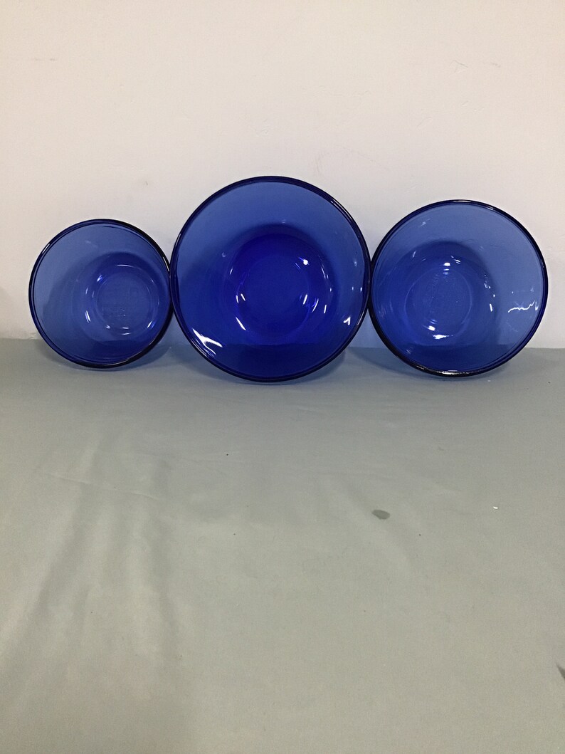 Anchor Hocking cobalt Blue Mixing Bowls Set of Etsy