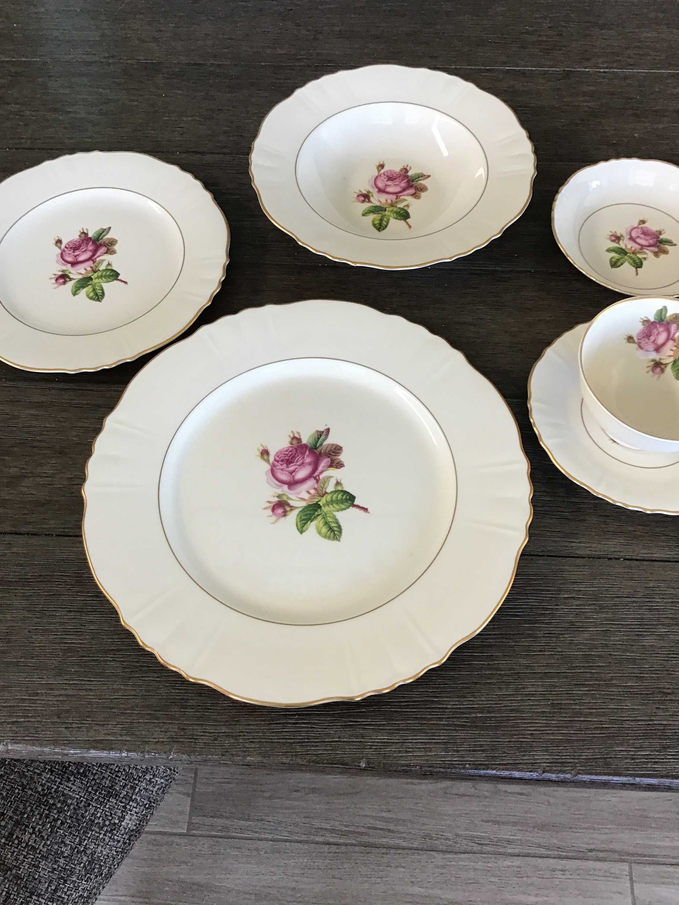 Rosalie Fine China, Federal Shape Syracuse 8 Place Settings 7