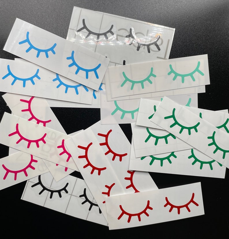 Eyelash Vinyl Decals set of 3 Waterproof Decal Water Bottle Sticker