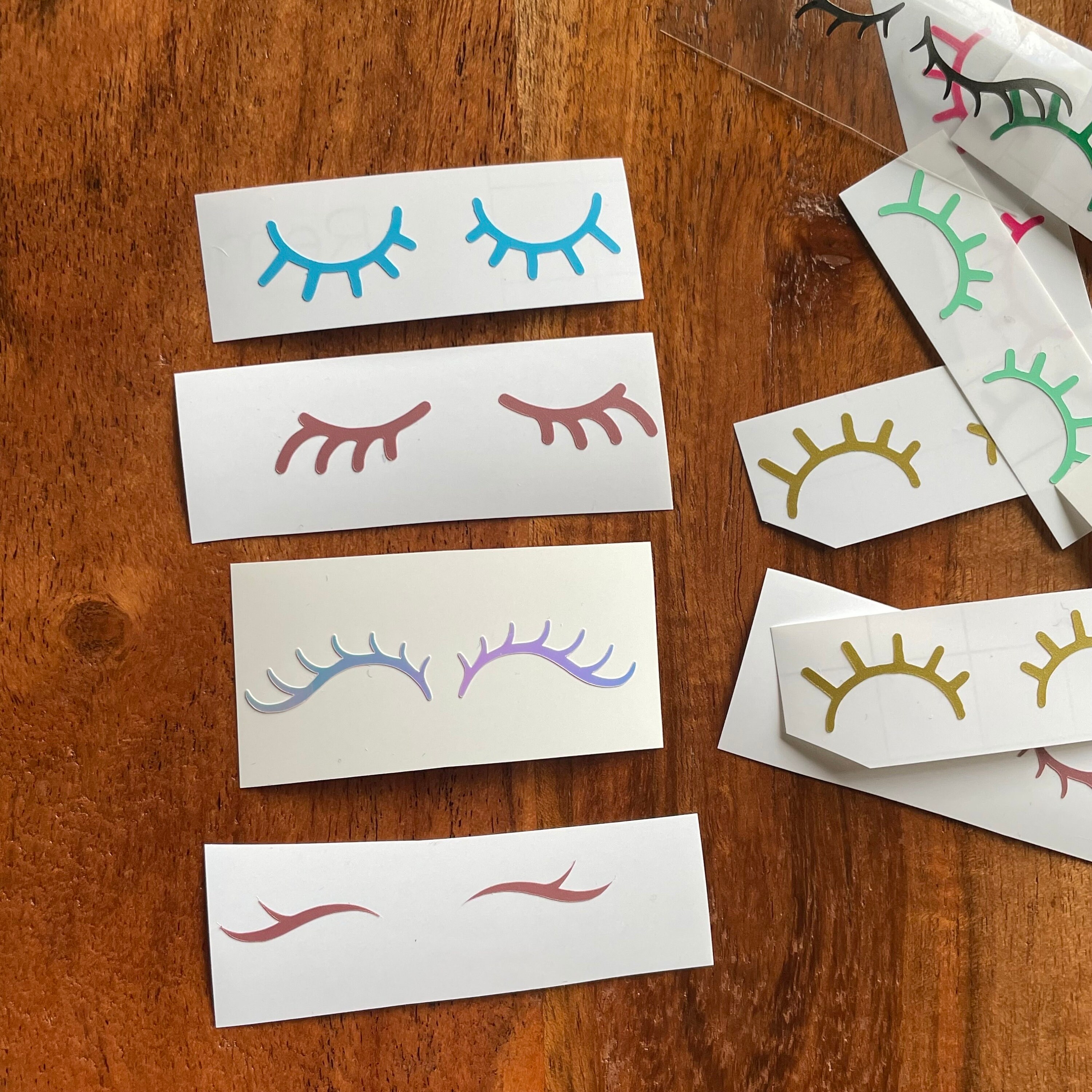 Eyelash Vinyl Decals set of 3 Waterproof Decal Water Bottle Sticker