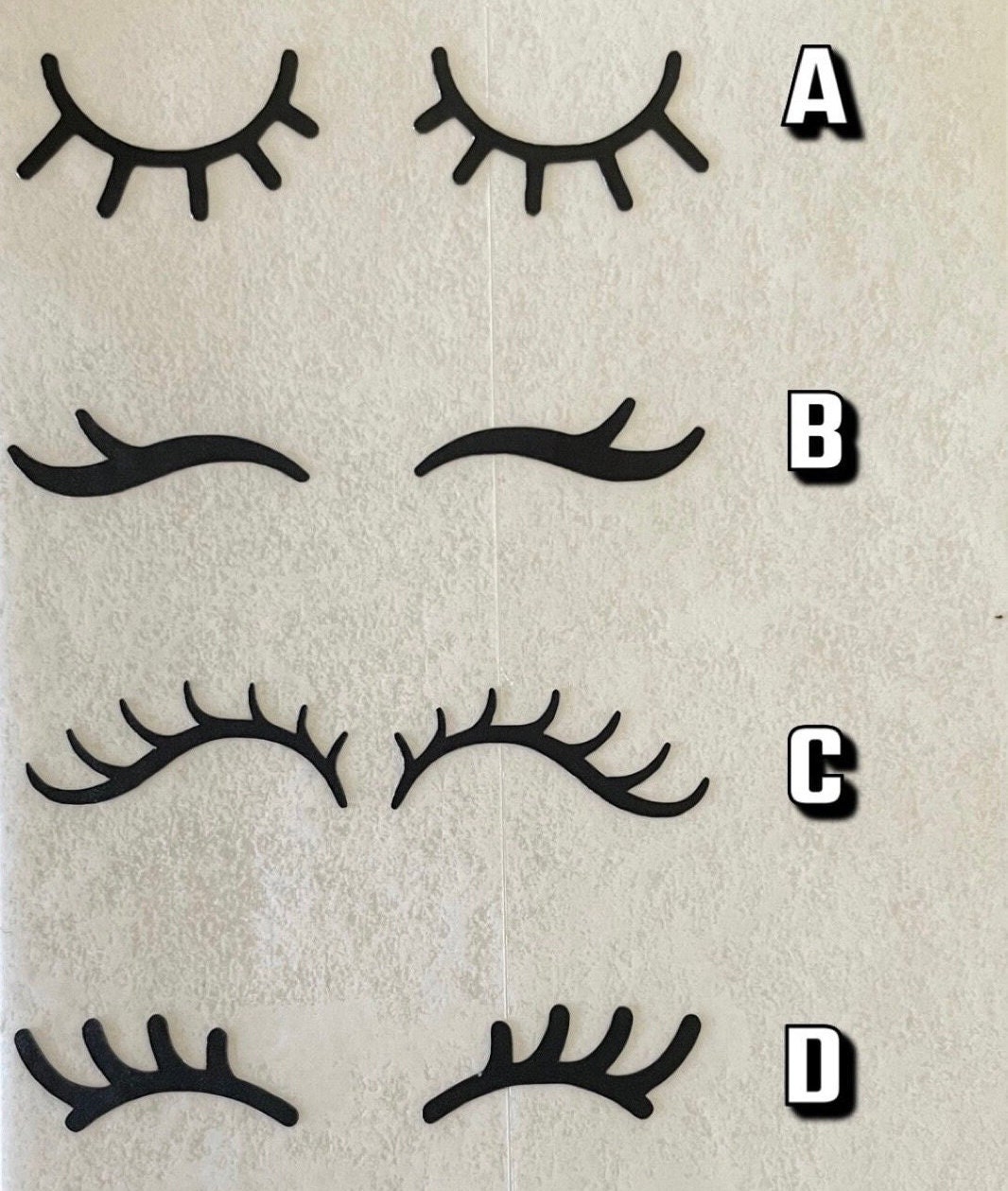 Eyelash Vinyl Decals set of 3 Waterproof Decal Water Bottle Sticker