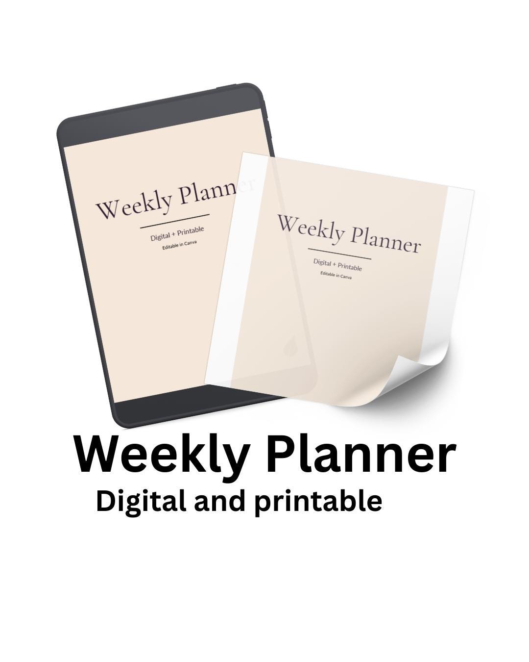 Canva Weekly Planner | Printable, Digital, & Editable (instant Download ...