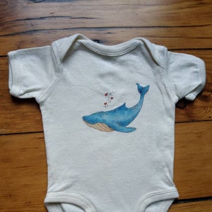 I Whaley Love you Off-White Infant Cotton Onesie, Blue Whale Bodysuit, Ocean Themed Infant Shirt