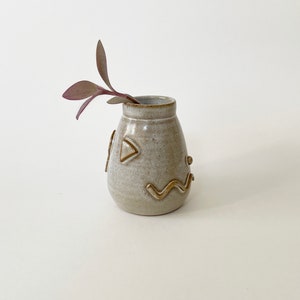 One of a Kind Mini Vase with Doodles - Grey