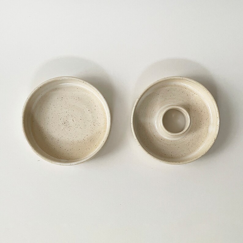 Handmade Ceramic Double Decker Pedestal Olive Bowl Freckle Etsy