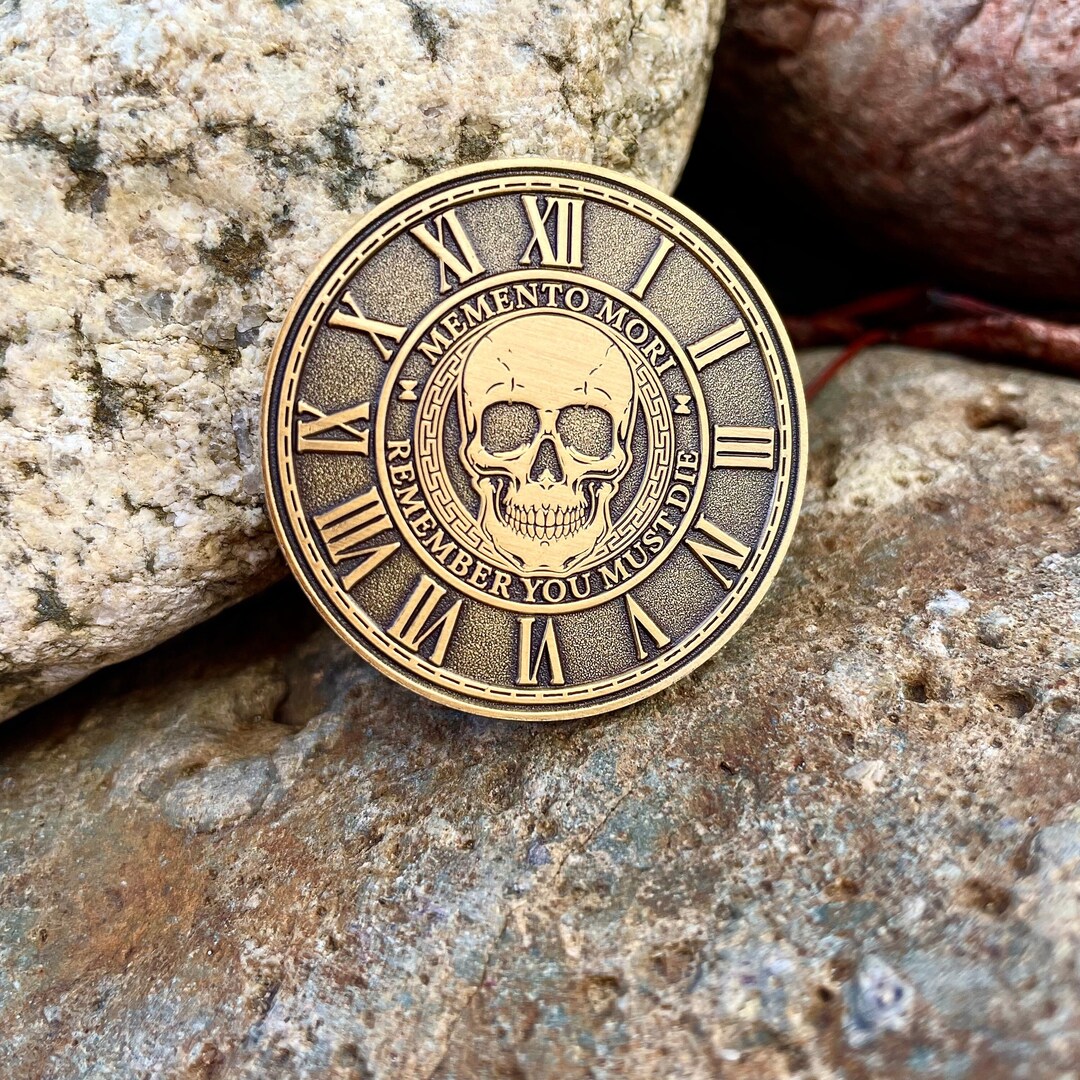 Gold Coins 10pc Memento Mori Coins - Stoic Reminder Tokens (Classic Skull  Design) Momento Mori