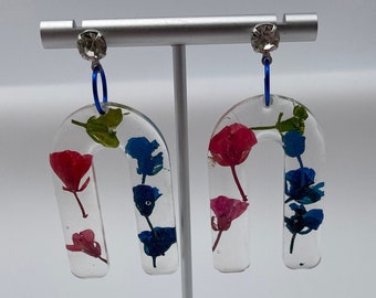 Crystal Clear Pressed Flower Dangles