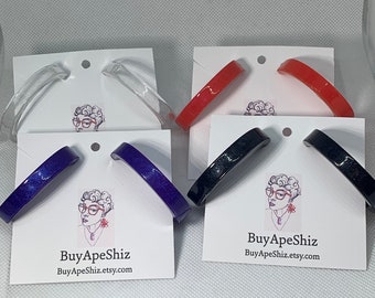 Colorful Resin Hoop Earrings - Choose!