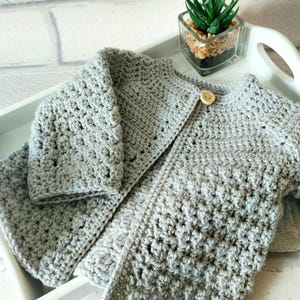 Hand Crochet Baby Cardigan, Cute Knit Baby Clothes, Toddler sweater, Adorable Baby Shower Gift Idea, Newborn up to 2 Years
