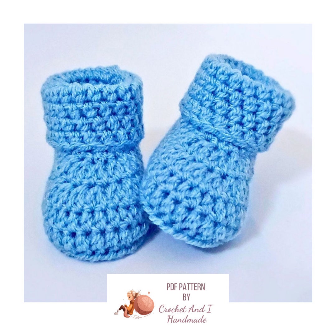 PDF CROCHET PATTERN Baby Booties, Pattern for Booties, Double Knit Yarn ...