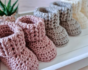 Baby Booties Crochet in Sizes Newborn 0-3 and 3-6 Months, Various Colour options, Handmade Baby Shower Keepsake Gift for Girl Or Boy