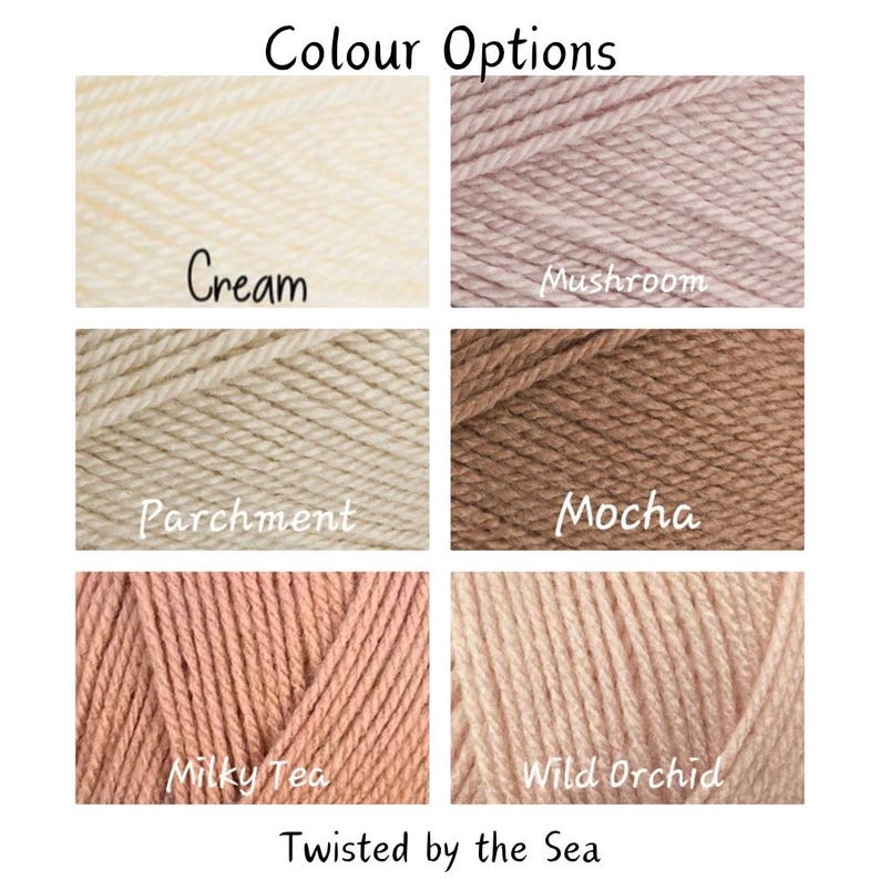 colours: cream, mushroom, parchment, mocha, milky tea and wild orchid