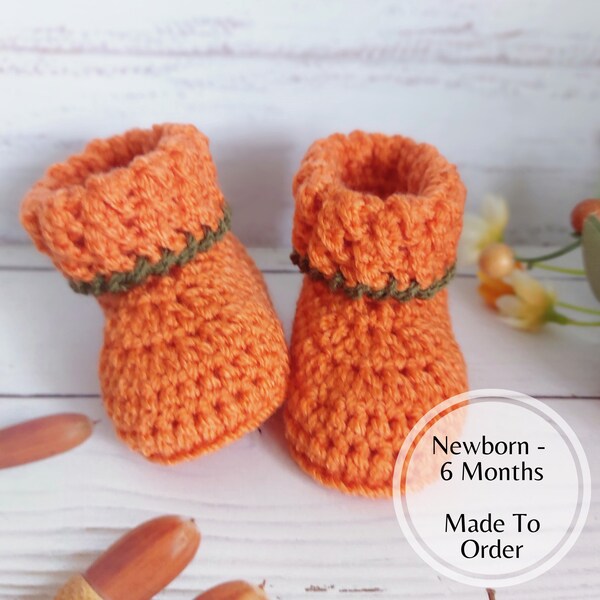 Pumpkin Baby Booties Etsy