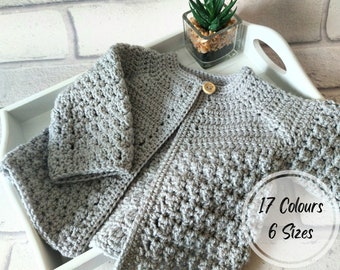 Hand Crochet Baby Cardigan, Cute Knit Baby Clothes, Toddler sweater, Adorable Baby Shower Gift Idea, Newborn up to 2 Years