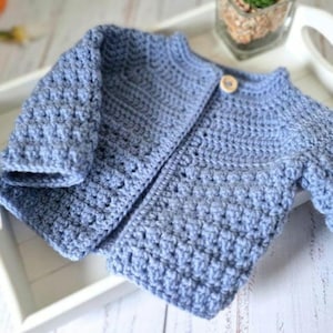 Handmade Baby Cardigan, Crochet in Sizes Newborn to 24 Months, Baby Shower Gift, Hospital Coming Home Outfit, New Baby Keepsake