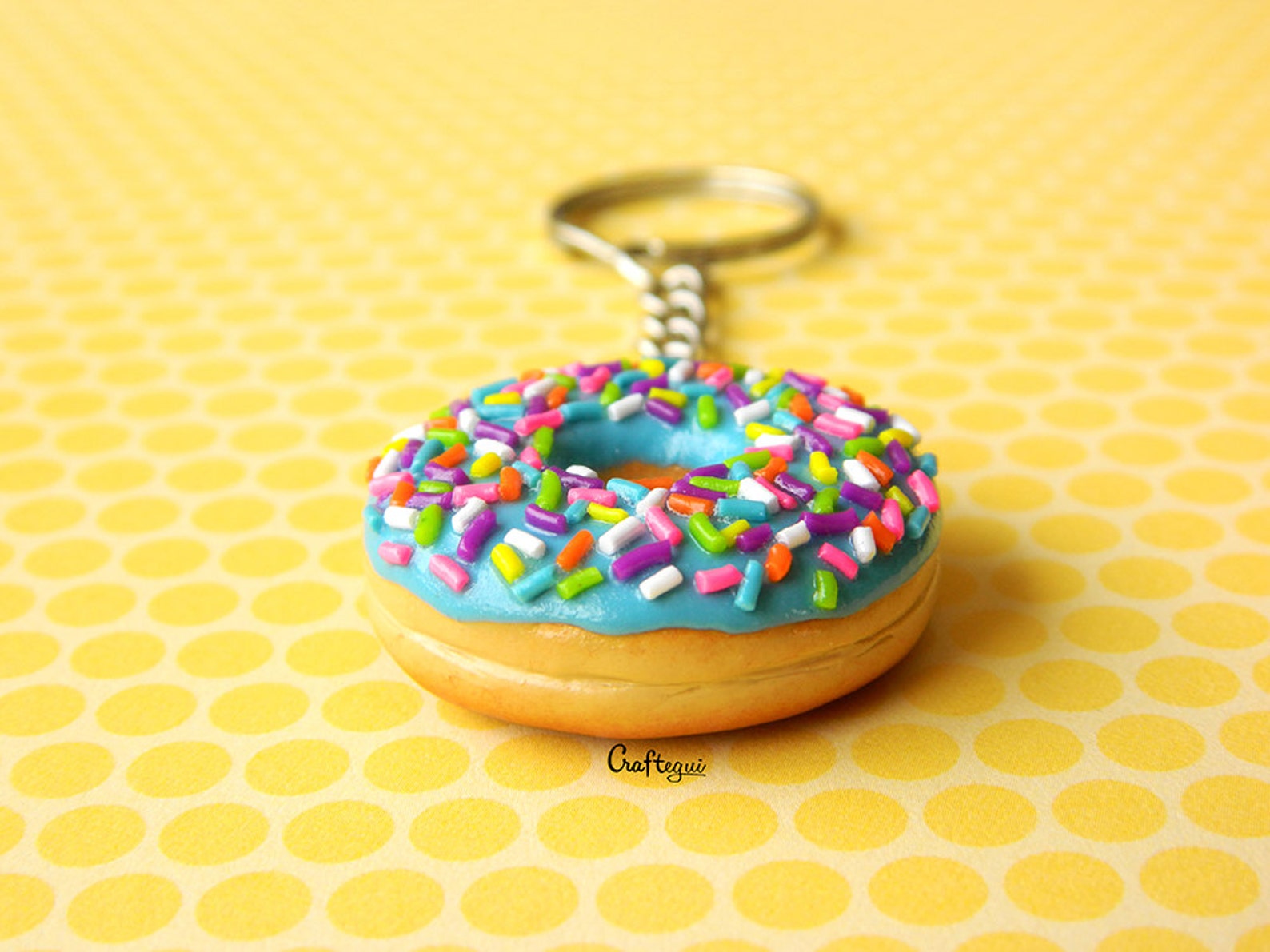 Donut Keychain With Sprinkles different Colors / Miniature Etsy