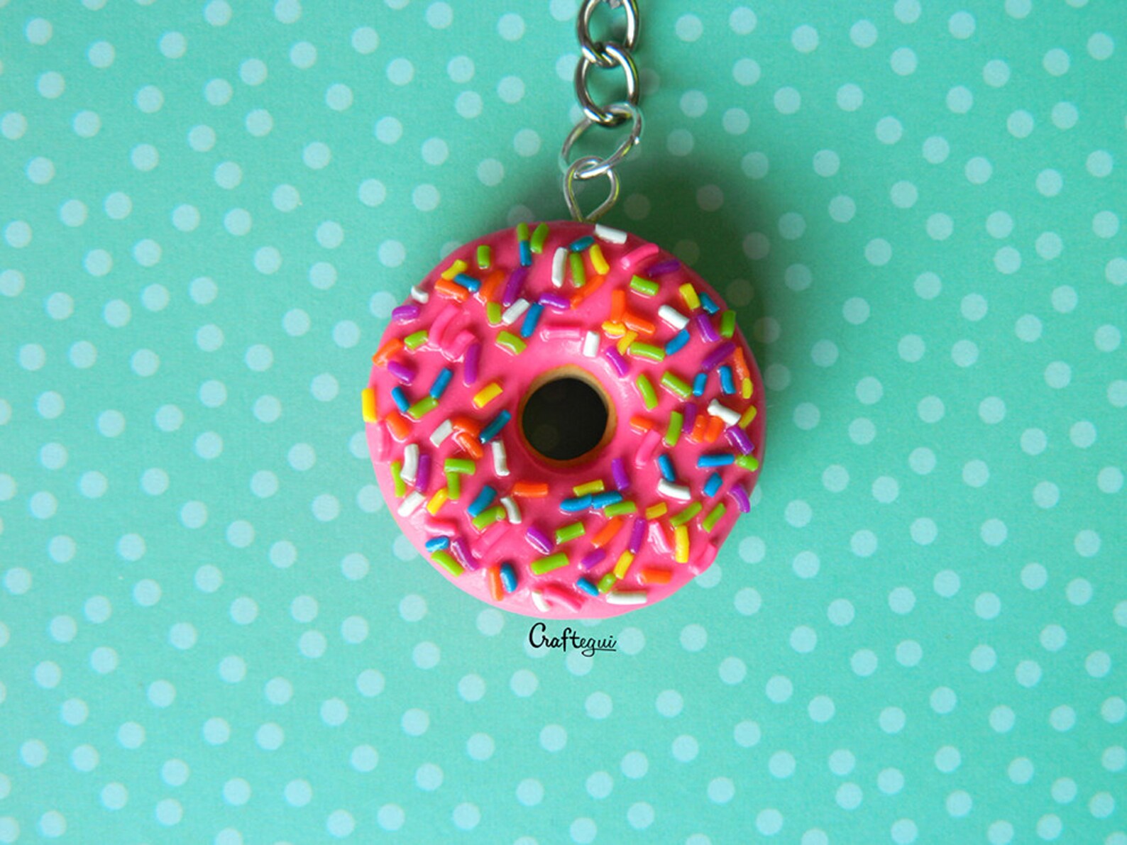 Donut Keychain With Sprinkles different Colors / Miniature Etsy