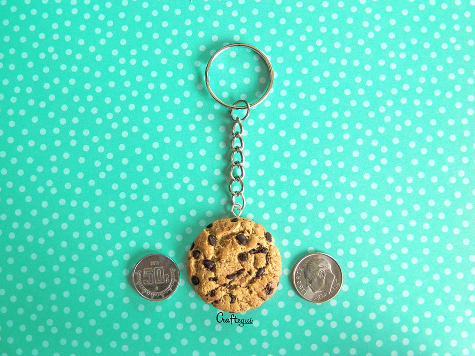 Realistic Chocolate Chip Cookie Keychain / Miniature Food / Etsy