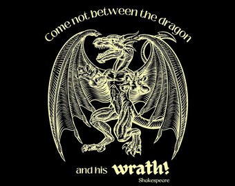 Dark academia dragon tattoo graphic tees, Gothic dragon wings t shirts, Bookish library t shirts, Shakespeare quote poet shirts, t-shirts